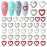 WOKOTO 40Pcs 3D Heart Nail Charms Silver Hearts Nail Jewelrys for Nails 3D Hearts with Rhinestones Pearls for Nails Art Accessory Luxury Nail Gems and Charms for Acrylic Nails Heart Charms for Nails