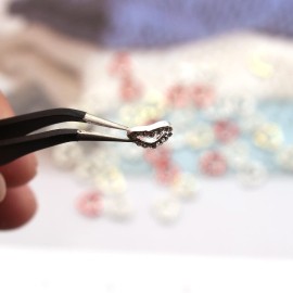 WOKOTO 40Pcs 3D Heart Nail Charms Silver Hearts Nail Jewelrys for Nails 3D Hearts with Rhinestones Pearls for Nails Art Accessory Luxury Nail Gems and Charms for Acrylic Nails Heart Charms for Nails