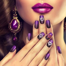 WOKOTO 40Pcs 3D Heart Nail Charms Silver Hearts Nail Jewelrys for Nails 3D Hearts with Rhinestones Pearls for Nails Art Accessory Luxury Nail Gems and Charms for Acrylic Nails Heart Charms for Nails