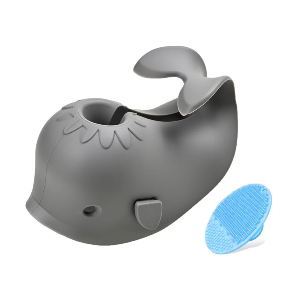 Mandoo Faucet Cover Bathtub Baby, Bath Spout Cover for Baby, Bath Faucet Cover for Kids, Tub Spout Cover Bathtub Faucet Cover Kids Safety, Protection Baby Universal Bath Silicone Toys Whale Grey