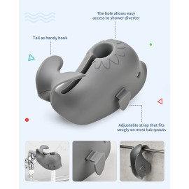 Mandoo Faucet Cover Bathtub Baby, Bath Spout Cover for Baby, Bath Faucet Cover for Kids, Tub Spout Cover Bathtub Faucet Cover Kids Safety, Protection Baby Universal Bath Silicone Toys Whale Grey