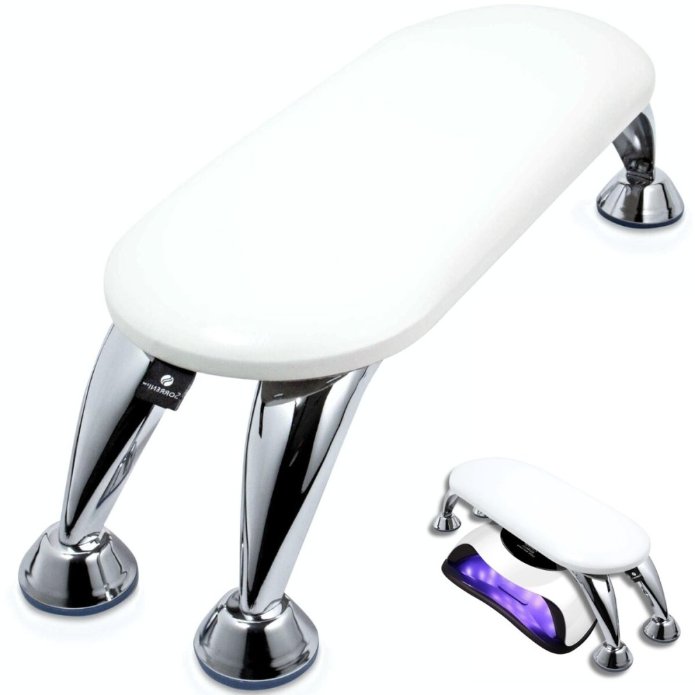 Sorreni Arm Rest for Nails Tech - Detachable Nail Arm Rest, Non-slip Manicure Hand Pillow for Salon or Home Use, Reposabrazos Para Manicura (White)