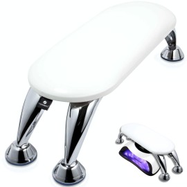 Sorreni Arm Rest for Nails Tech - Detachable Nail Arm Rest, Non-slip Manicure Hand Pillow for Salon or Home Use, Reposabrazos Para Manicura (White)