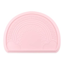 Bumkins Baby Silicone Sensory Placemat, for Babies and Toddlers, Suction Mat for Restaurants, Stick On High Chairs and Tables, Eating Finger Foods, Baby Led Weaning Essentials, Ages 6 Months Up, Pink