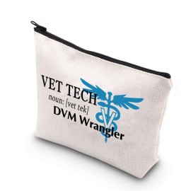TSOTMO Funny Vet Tech Definition DVM Wrangler Vet Tech Humor Gift Zipper Pouch Makeup Bag (VET TECH Wrangler)