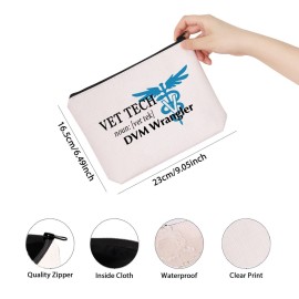 TSOTMO Funny Vet Tech Definition DVM Wrangler Vet Tech Humor Gift Zipper Pouch Makeup Bag (VET TECH Wrangler)