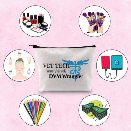 TSOTMO Funny Vet Tech Definition DVM Wrangler Vet Tech Humor Gift Zipper Pouch Makeup Bag (VET TECH Wrangler)