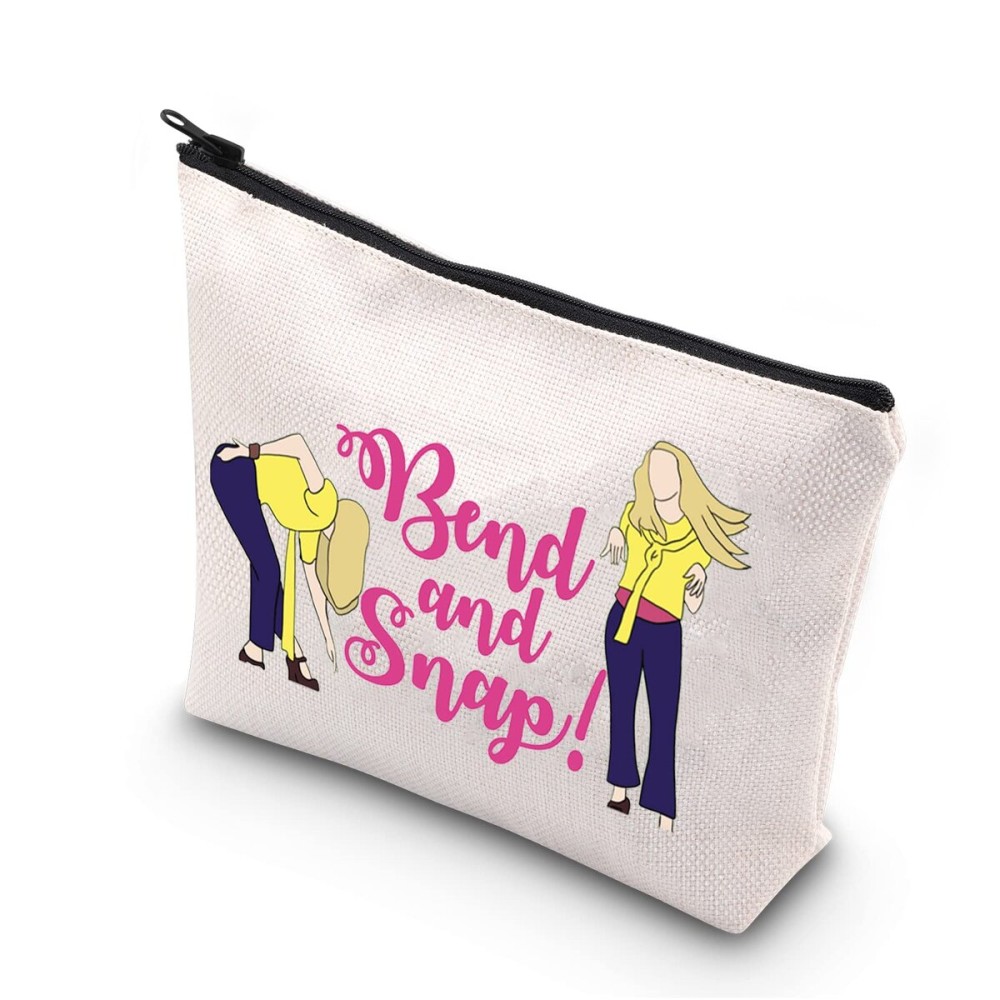 TSOTMO Novelty Classic Movie Inspired Elle Woods Bend and Snap Inspired Zipper Pouch Makeup Bag (Bend Snap)
