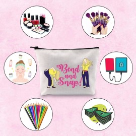 TSOTMO Novelty Classic Movie Inspired Elle Woods Bend and Snap Inspired Zipper Pouch Makeup Bag (Bend Snap)