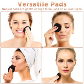 Foaincore 40 Pcs Reusable Makeup Remover Pads with Mesh Laundry Bag Washable Bamboo Cotton Rounds Soft Reusable Face Pad for Toner Skin Types with Bamboo Holder(Black) Foaincore 40 Pcs Reusable Makeup Remover Pads with Mesh Laundry Bag Washable Bamboo Cotton Rounds Soft Reusable Face Pad for Toner Skin Types with Bamboo Holder(Black)