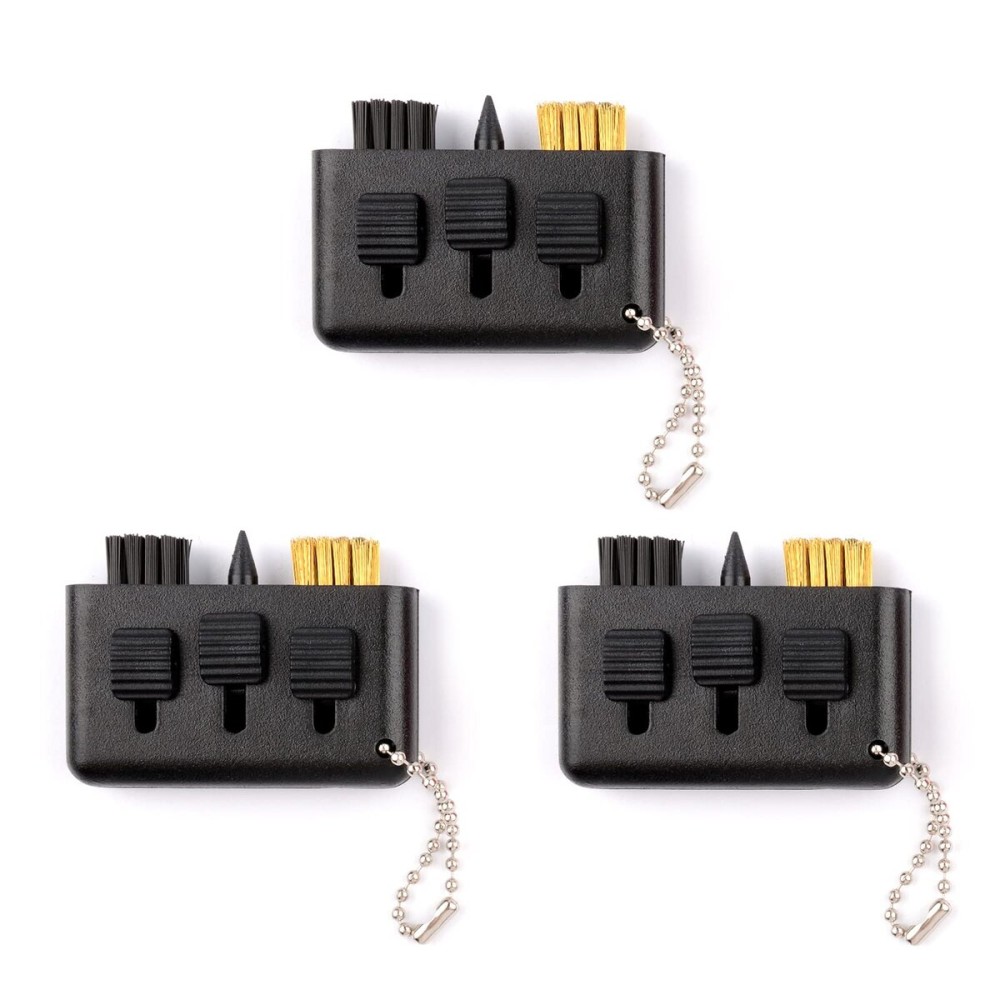 Qidie 3 Pcs Golf Club Brush Pocket Golf Club Groove Cleaner Portable Small Golf Accessories Retractable Golf Sharpener Club Cleaner Tool