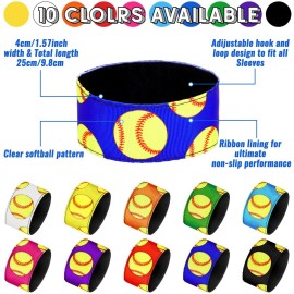 Yinder 10 Pairs Softball Soccer Shirt Sleeve Holders Clips Sleeve Straps Ties for Sports Shirts Accessories, 10 Colors(Softball)