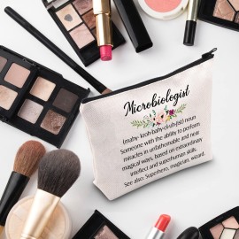 G2TUP Microbiologist Gift Microbiologist Definition Makeup Bag Microbiology Cosmetic Bag Lab Tech Gift Biology Teacher Gift Science Graduation Gift (Microbiologist Definition White Bag)