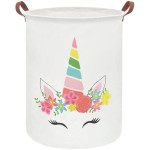 ESSME Unicorn Hamper,Unicorn Laundry Basket Collapsible Canvas Waterproof Girls Hamper for Girls Unicorn Room Decor, Nursery Hamper,Gift Baskets,Toy Box,Bedroom,(unicorn decor)