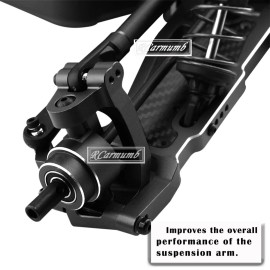 Rcarmumb Suspension Arms Upgrades Part for 1/8 Sledge 4WD 95076-4, 4pcs Aluminum Front Rear Swing Arm Hops Up w/Carbon Fibre Dust-Proof Protection Plate,Black