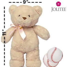Jolitee My First Bear Stuffed Animal - Beige Neutral Teddy Bear for Baby for Newborn 10