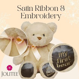 Jolitee My First Bear Stuffed Animal - Beige Neutral Teddy Bear for Baby for Newborn 10