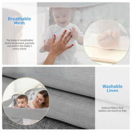 MagicFox Bed Rails for Toddlers, Extra Tall 32 Levels of Height Adjustment Specially Designed for Twin, Full, Queen, King Size - 2024 Safety Bed Guard Rails for Kids (Grey, 1 Side:74.8(L) 27(H))