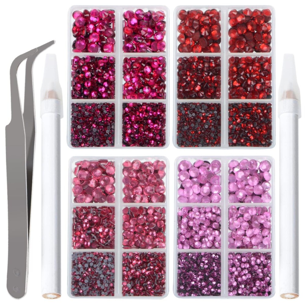 LPBeads 10000pcs Hotfix Rhinestones Flatback Glass Red Pink Fuchsia and Rose Rhinestone with Tweezers and Picking Pen for Crafts Clothes Nail Art LPBeads 10000pcs Hotfix Rhinestones Flatback Glass Red Pink Fuchsia and Rose Rhinestone with Tweezers and Picking Pen for Crafts Clothes Nail Art