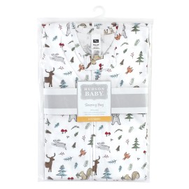 Hudson Baby Unisex Baby Cotton Sleeveless Wearable Sleeping Bag, Sack, Blanket, Woodland Friends, 6-12 Months