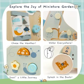 PairPear Wooden Baby Walker, Baby Push Walker, Montessori Walker Toy with Activity Center for Girls Boys, Adjustable Speed Baby Walker for Kids Development