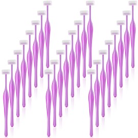 ANCIRS 24 Pack Eyebrow Trimmer Razors for Women Makeup, Facial T Shape Shaver Tool for Eye Brow, Stainless Steel Eyebrow Trimming Kit for Girls- Purple