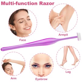 ANCIRS 24 Pack Eyebrow Trimmer Razors for Women Makeup, Facial T Shape Shaver Tool for Eye Brow, Stainless Steel Eyebrow Trimming Kit for Girls- Purple ANCIRS 24 Pack Eyebrow Trimmer Razors for Women Makeup, Facial T Shape Shaver Tool for Eye Brow, Stainless Steel Eyebrow Trimming Kit for Girls- Purple