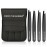 Tweezers Set, Professional Stainless Steel Tweezers, Better Precision Eyebrow Tweezers, Great Precision for Facial Hair, Ingrown Hair, Splinters and Blackheads. Black Color