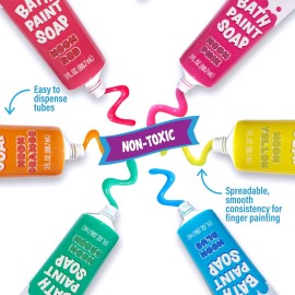 Tub Works Bath Paint Soap Bath Toy, Neon 6 Pack | Non-Toxic | Washable Bathtub Paint for Finger Painting on Tub Walls | Ideal Toddler Bath Toys for Creative Play | Easy to Clean, Fun Paint Soap