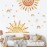 wondever Boho Sun Wall Stickers Large Rainbow and Clouds Peel and Stick Wall Art Decals for Baby Nursery Kids Bedroom Living Room