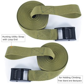 Tree Stand Stabilizer Straps, Tree Stand Accessories, Hunting Utility Strap with Loop End for Holding Climbing Tree Stand and Backpack, Hanging Trail Cameras and Holding Gear 4 Pcs (1\'\' x 78\'\')