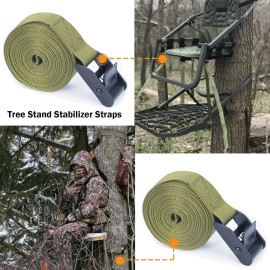 Tree Stand Stabilizer Straps, Tree Stand Accessories, Hunting Utility Strap with Loop End for Holding Climbing Tree Stand and Backpack, Hanging Trail Cameras and Holding Gear 4 Pcs (1\'\' x 78\'\')
