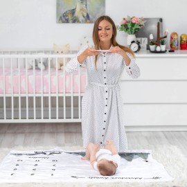 KEMINA BLANKETS Milestone Blanket for Baby Boy - Monthly Baby Blanket, Growth Tracker for Newborn, Woodland Nursery Decor, Mountain Adventure Theme, Includes Felt Frame, 50x40 Inches