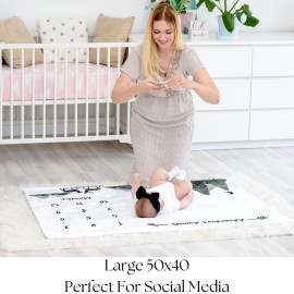 KEMINA BLANKETS Milestone Blanket for Baby Boy - Monthly Baby Blanket, Growth Tracker for Newborn, Woodland Nursery Decor, Mountain Adventure Theme, Includes Felt Frame, 50x40 Inches