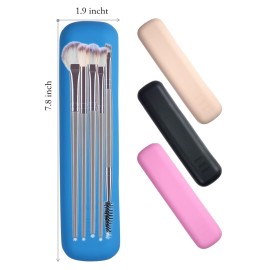 Veibeau Makeup Brush Silicone Travel Holder Bag,Soft Protable Cosmetic Makeup Tools Organizer for Travel (Pink)