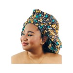 TREJAZ Satin Bonnet Silk Ankara Bonnet - Satin Bonnet for Women - Perfect for Curly Hair - Hair Bonnet for Black Women - Luxurious Sleeping Bonnet - Ideal for Braids and Natural Styles XL, Teal