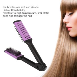 Double Brush Comb, Anti Static Straighten Hair Clamp Hair Brush for DIY Hair Styling Double Brush Comb, Anti Static Straighten Hair Clamp Hair Brush for DIY Hair Styling
