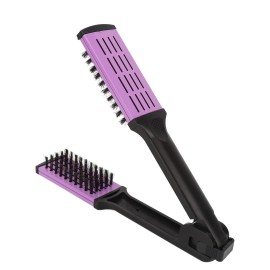 Double Brush Comb, Anti Static Straighten Hair Clamp Hair Brush for DIY Hair Styling Double Brush Comb, Anti Static Straighten Hair Clamp Hair Brush for DIY Hair Styling