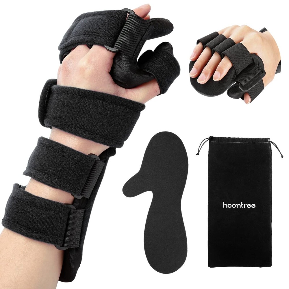 HOOMTREE Stroke Resting Hand Splint Right&Left Resting Hand Splint with Finger Separator Functional Night Immobilizer Wrist Finger Brace for Carpel Tunnel Pain,Sprain Fracture,Tendonitis (Left,Black) HOOMTREE Stroke Resting Hand Splint Right&Left Resting Hand Splint with Finger Separator Functional Night Immobilizer Wrist Finger Brace for Carpel Tunnel Pain,Sprain Fracture,Tendonitis (Left,Black)
