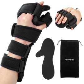 HOOMTREE Stroke Resting Hand Splint Right&Left Resting Hand Splint with Finger Separator Functional Night Immobilizer Wrist Finger Brace for Carpel Tunnel Pain,Sprain Fracture,Tendonitis (Left,Black) HOOMTREE Stroke Resting Hand Splint Right&Left Resting Hand Splint with Finger Separator Functional Night Immobilizer Wrist Finger Brace for Carpel Tunnel Pain,Sprain Fracture,Tendonitis (Left,Black)