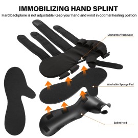 HOOMTREE Stroke Resting Hand Splint Right&Left Resting Hand Splint with Finger Separator Functional Night Immobilizer Wrist Finger Brace for Carpel Tunnel Pain,Sprain Fracture,Tendonitis (Left,Black) HOOMTREE Stroke Resting Hand Splint Right&Left Resting Hand Splint with Finger Separator Functional Night Immobilizer Wrist Finger Brace for Carpel Tunnel Pain,Sprain Fracture,Tendonitis (Left,Black)