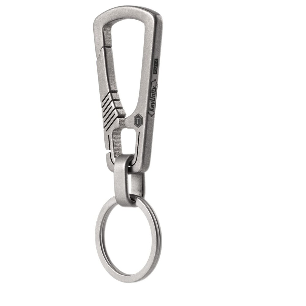 KeyUnity Titanium Carabiner Keychain Clip, Quick Release EDC Key Holder Organizer with Key Ring (KM04SW)