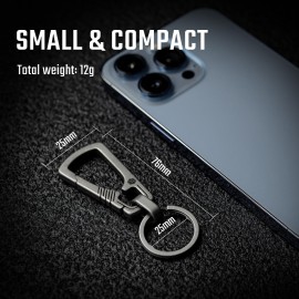 KeyUnity Titanium Carabiner Keychain Clip, Quick Release EDC Key Holder Organizer with Key Ring (KM04SW)