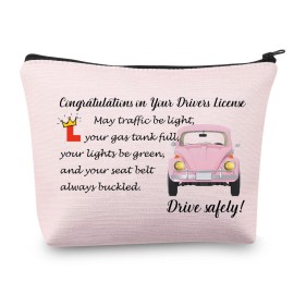 MEIKIUP New Driver Makeup Bag Passing Driving Test Gifts for Women Birthdays Gift for Daughter Driver Travel Bag (Passing Driving Test Bag)