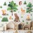 KOKOLAP Watercolor Tree Animal Wall Stickers,Forest Animal Wall Decal Baby Room Decor,Nursery Wall Decor Woodland Animal Wall Sticker,Fox Jungle Animals Wall Decal for Kids Room Bedroom Playroom Decor