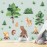 KOKOLAP Watercolor Tree Animal Wall Stickers,Forest Animal Wall Decal Baby Room Decor,Nursery Wall Decor Woodland Animal Wall Sticker,Fox Jungle Animals Wall Decal for Kids Room Bedroom Playroom Decor