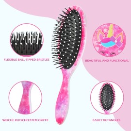 Kids Hair Brush Girls, Toddler Wet Dry Detangling Hair Brush for Curly Thick Hair Pain-Free Comb Girls Kids Women Unicorn Mermaid Kids Hair Brush Girls, Toddler Wet Dry Detangling Hair Brush for Curly Thick Hair Pain-Free Comb Girls Kids Women Unicorn Mermaid