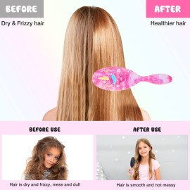 Kids Hair Brush Girls, Toddler Wet Dry Detangling Hair Brush for Curly Thick Hair Pain-Free Comb Girls Kids Women Unicorn Mermaid Kids Hair Brush Girls, Toddler Wet Dry Detangling Hair Brush for Curly Thick Hair Pain-Free Comb Girls Kids Women Unicorn Mermaid