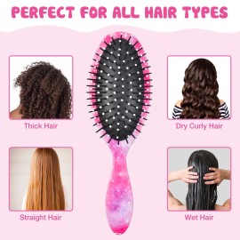 Kids Hair Brush Girls, Toddler Wet Dry Detangling Hair Brush for Curly Thick Hair Pain-Free Comb Girls Kids Women Unicorn Mermaid Kids Hair Brush Girls, Toddler Wet Dry Detangling Hair Brush for Curly Thick Hair Pain-Free Comb Girls Kids Women Unicorn Mermaid