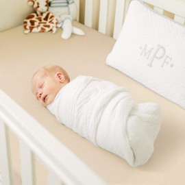 GRSSDER Soft Muslin Crib Sheet 2 Pack, 100% Cotton Crib Sheets for Boys and Girls, Fit Standard Crib Mattresses 52 x 28 Safe and Snug, Beige/Golden Autumn